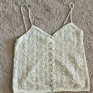 Sezane Francisco top cotton and polyamide knit tank top size M